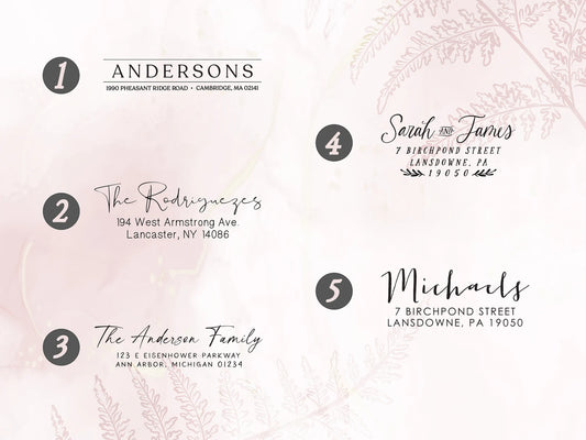 Return Address Stamp, Calligraphy Custom Stamp, Personalized Custom Rubber Stamp