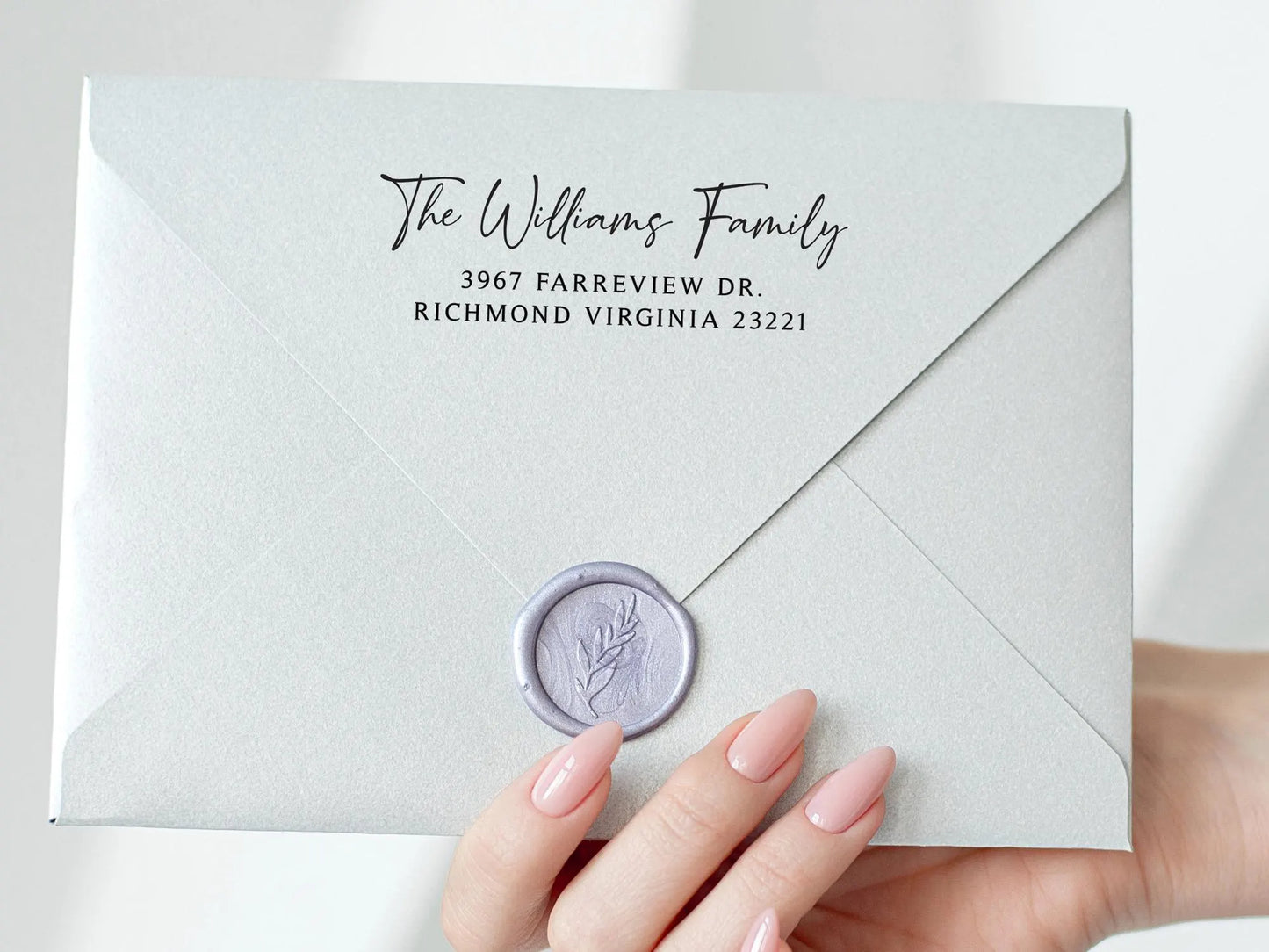 Script Address Stamp 2.5x1" - A100
