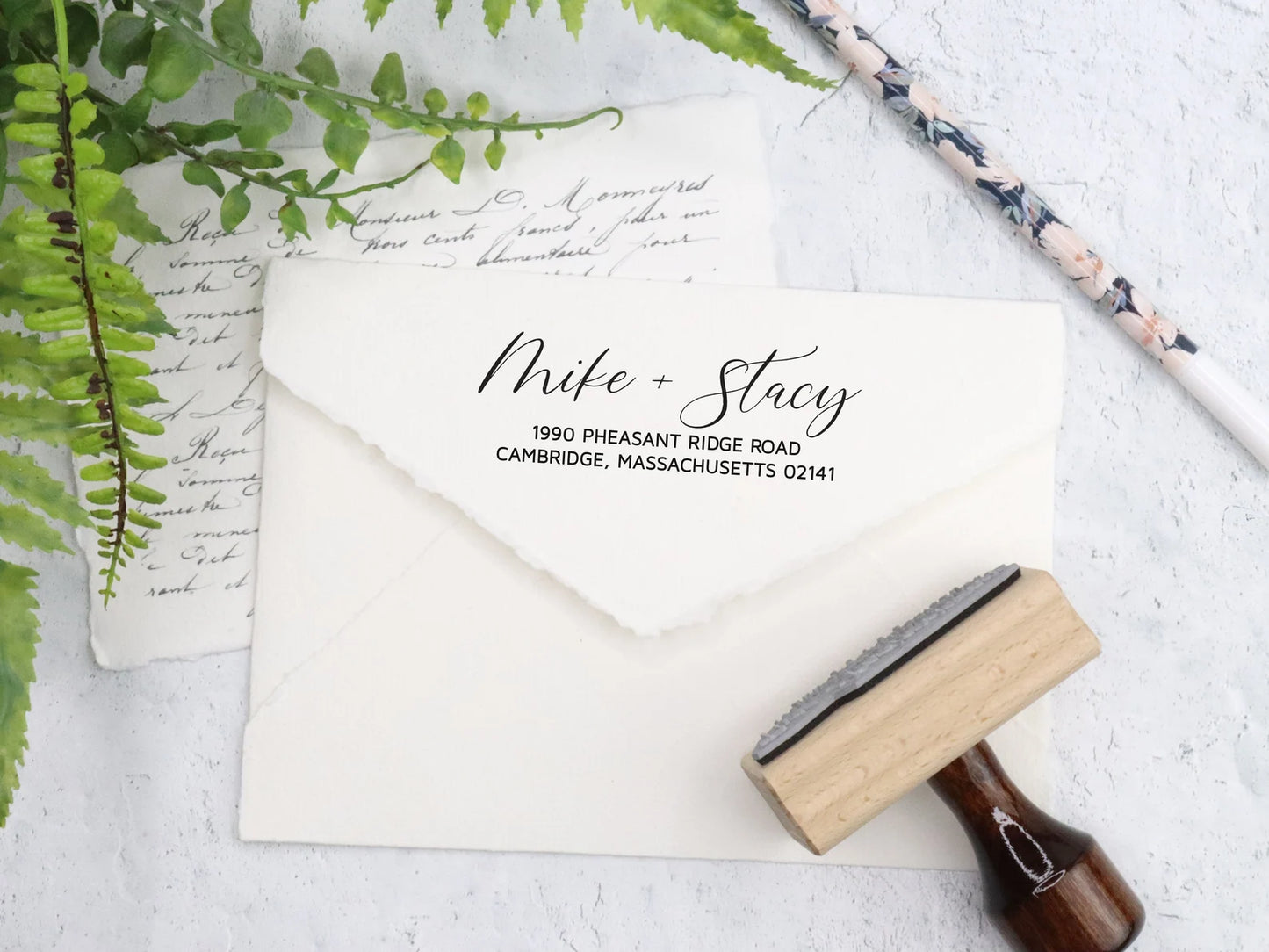 Family Address Stamp | Self-Inking, or Wooden Block. 2.5" AC012