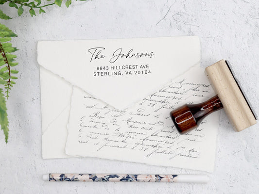 Modern Return Address Stamp, Personalized Address Stamp, A 13