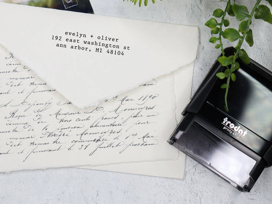 Minimalist Typewriter Return Address Stamp A54