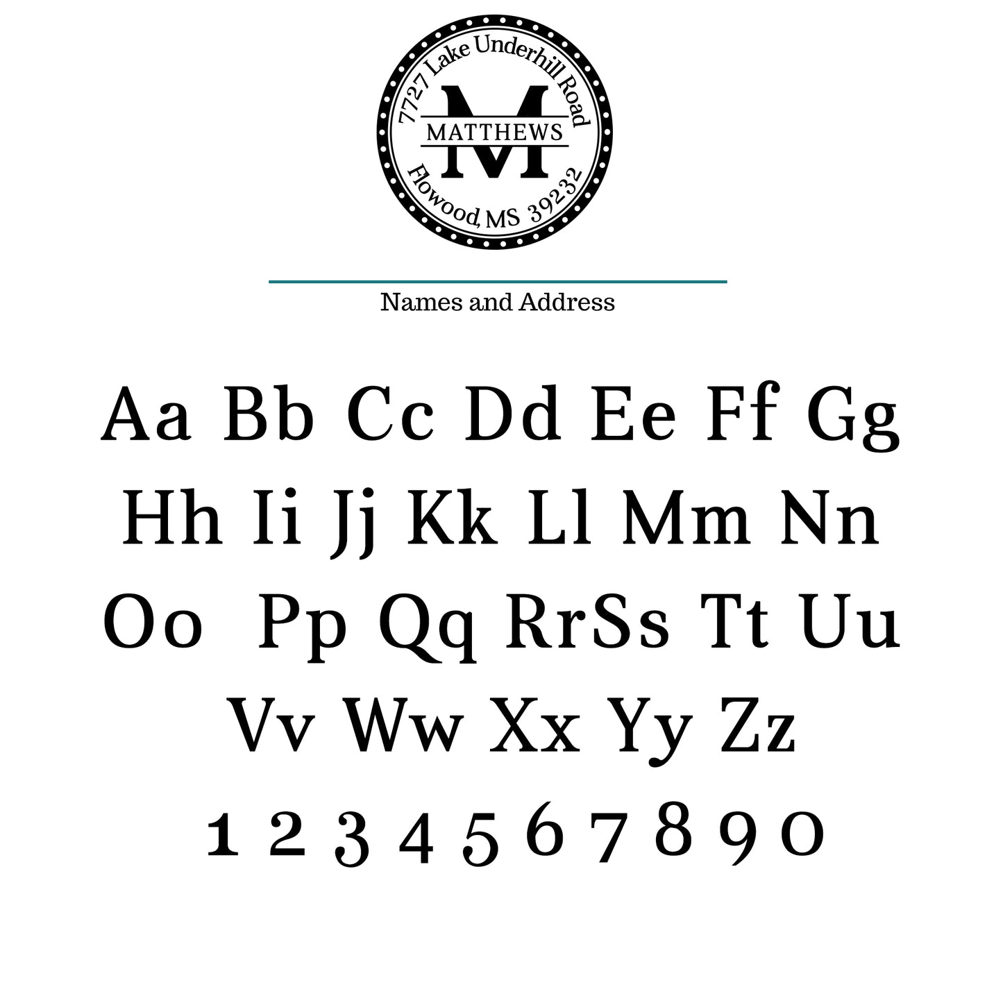 Classic Monogram Return Address Stamp - A17