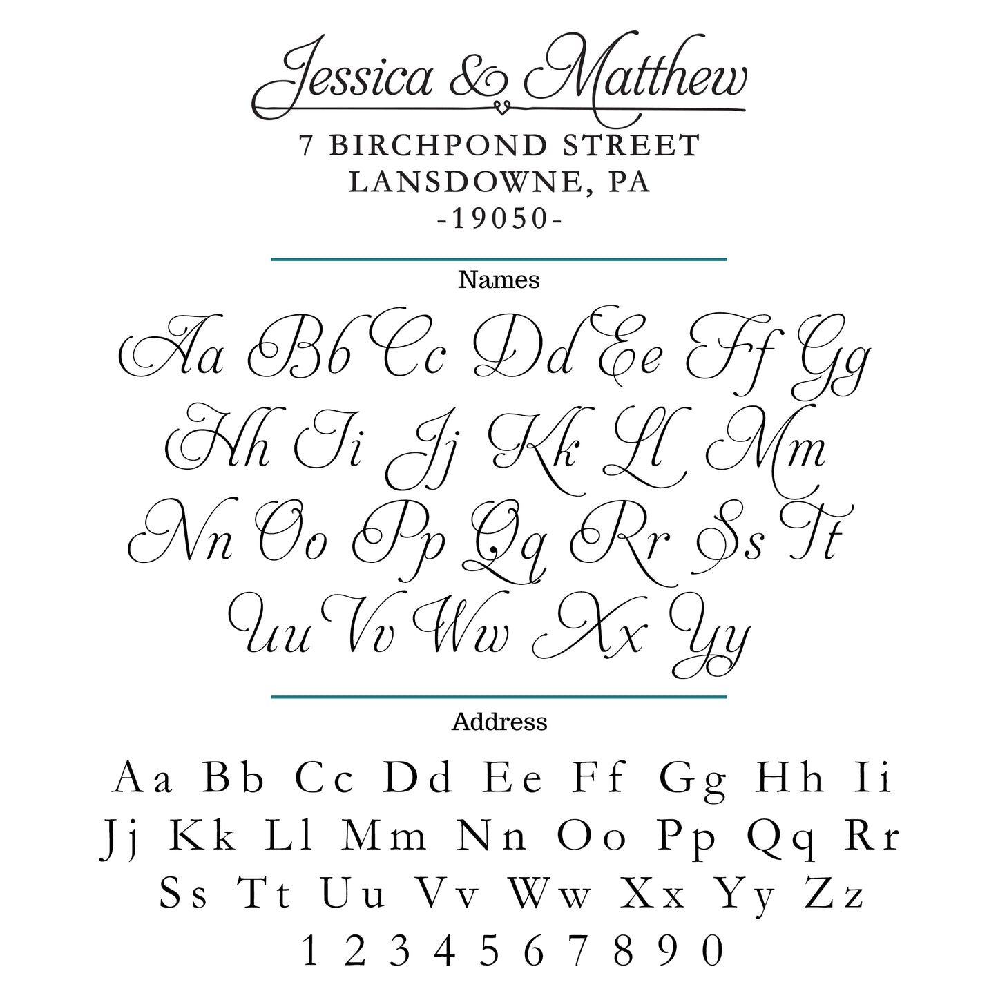 Calligraphy Return Address Stamp - A21