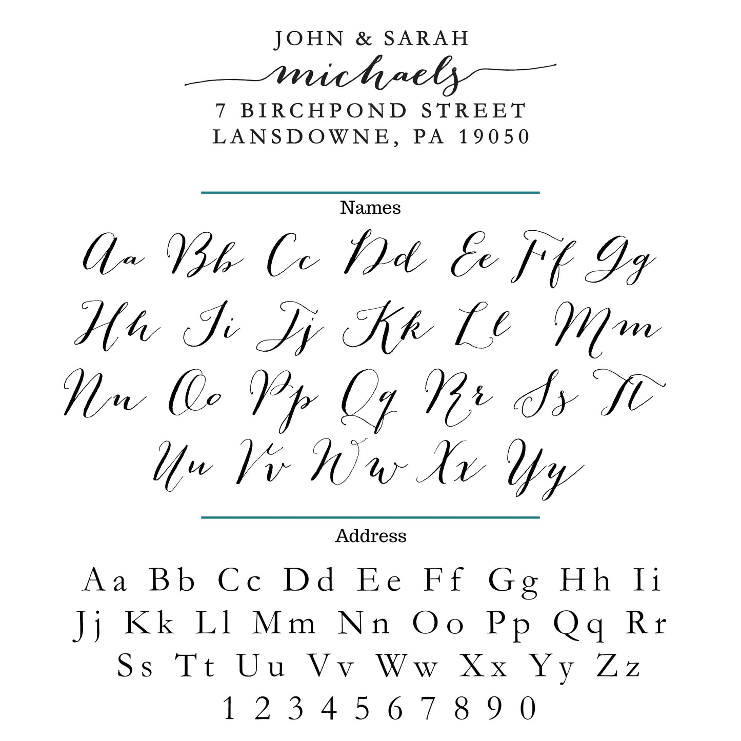 Handwritten Last Name Return Address Stamp - A28