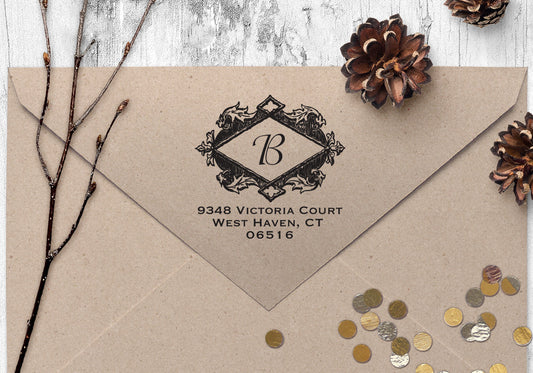 Return Address Stamp, Vintage Address Stamp, Housewarming Gift, DIYer Gift, Wedding Gift. Custom Address Stamp 2" x 2"