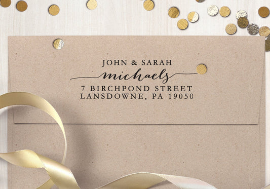 Return Address Stamp, Custom Address Stamp. Housewarming Gift, Wedding Gift. Self-Inking or Engraved Wooden Block. Custom Stamp 2.5"x1". A28