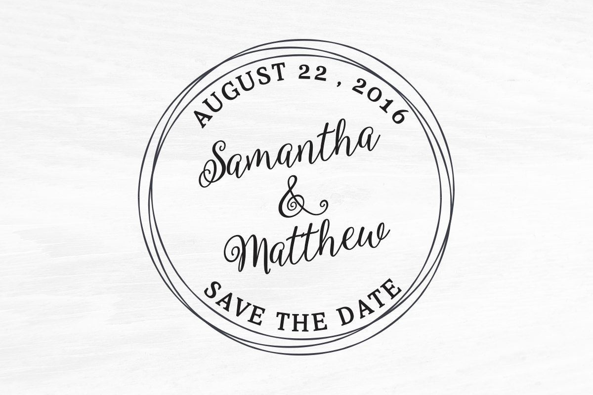 Wedding Stamp, Custom Rubber Stamp, DIY Wedding Stamp, Save the Date Stamp. Custom Stamp 2x2in, 3x3in, or 4x4in - W13