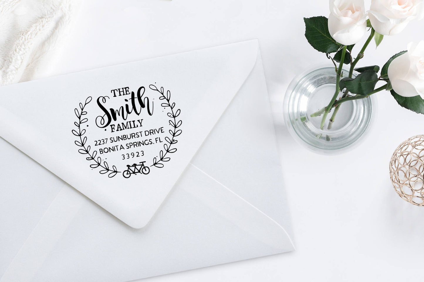 Return Address Stamp, Self Inking Address Stamp, Housewarming Gift, DIYer Gift, Wedding Gift. Custom Address Stamp 1.75" - A61