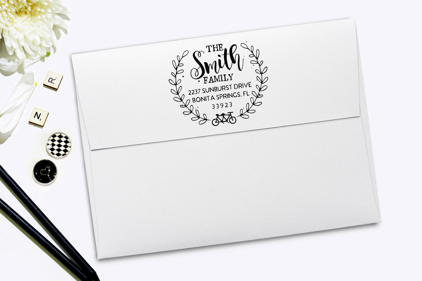 Return Address Stamp, Self Inking Address Stamp, Housewarming Gift, DIYer Gift, Wedding Gift. Custom Address Stamp 1.75" - A61