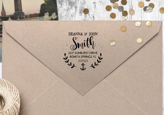 Return Address Stamp, Self Inking Address Stamp, Housewarming Gift, DIYer Gift, Wedding Gift. Custom Address Stamp 1.75" - A62