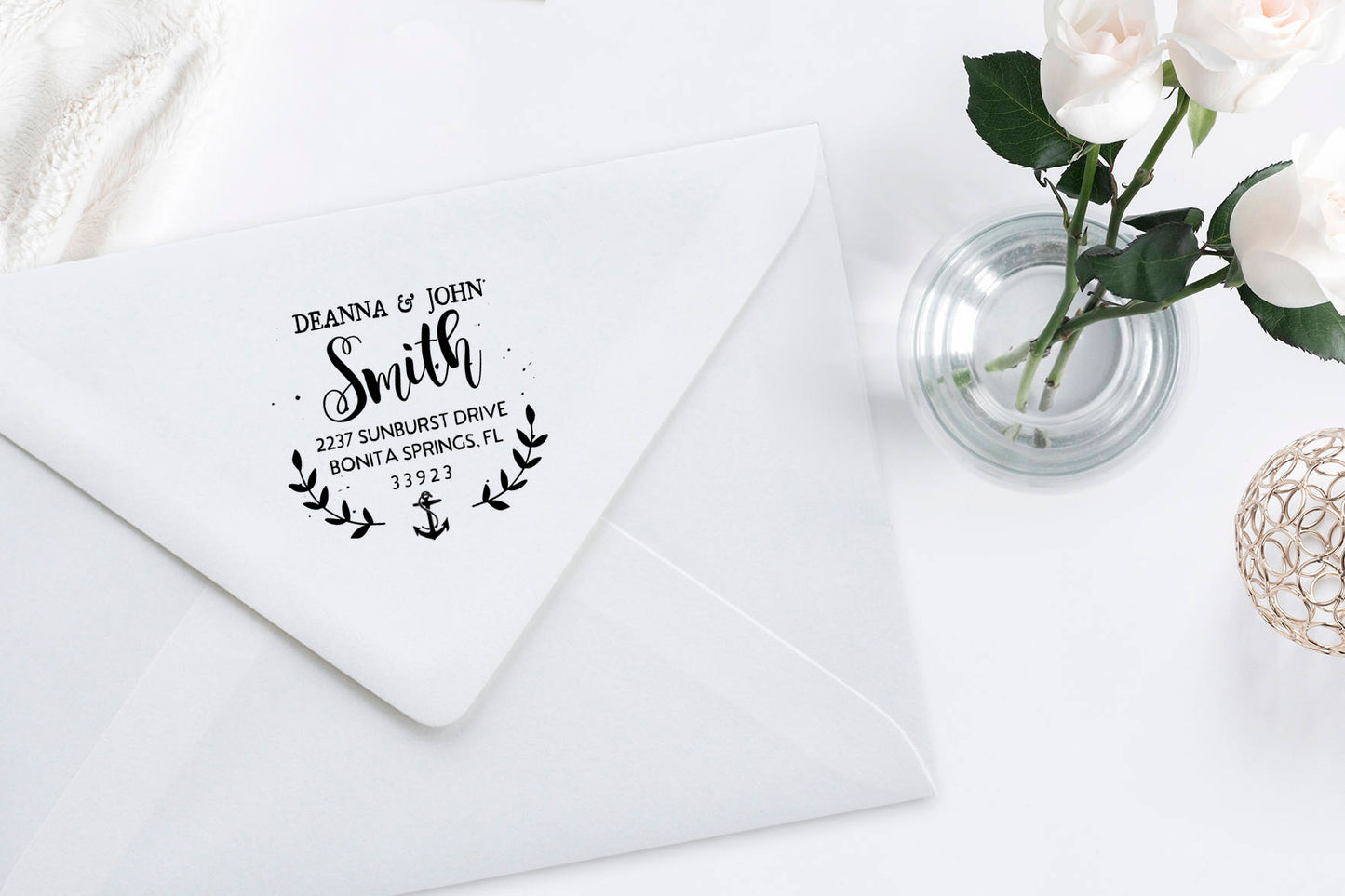 Return Address Stamp, Self Inking Address Stamp, Housewarming Gift, DIYer Gift, Wedding Gift. Custom Address Stamp 1.75" - A62