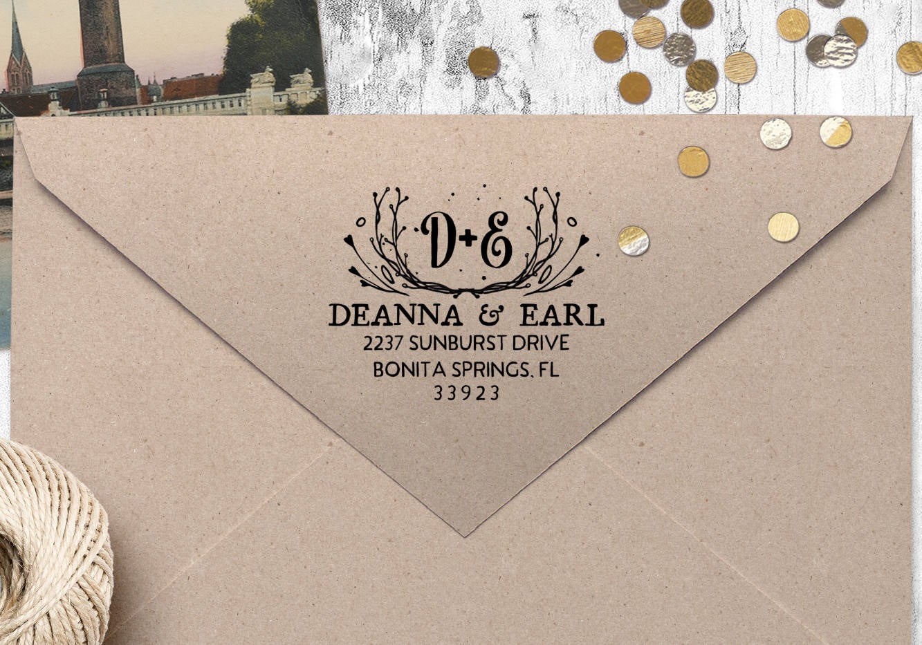 Return Address Stamp, Self Inking Address Stamp, Housewarming Gift, DIYer Gift, Wedding Gift. Custom Address Stamp 1.75" - A63
