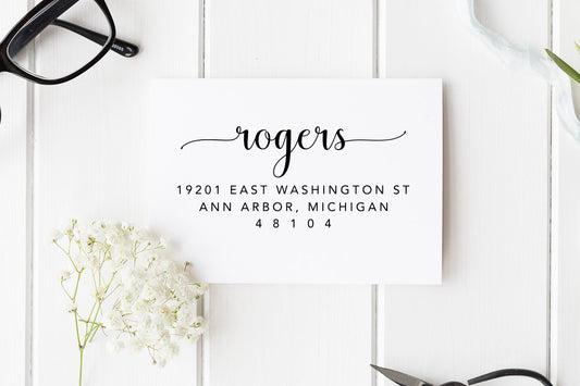 Return Address Stamp, Self Inking Address Stamp, Housewarming Gift, DIYer Gift, Wedding Gift. Custom Address Stamp 2.25" x 1.5" - A68