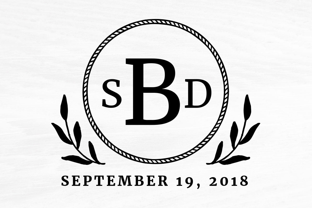 Wedding Rubber Stamp for Wedding Favors, Napkins, Cards. Custom Rubber Stamp, DIY Wedding Stamp, Monogram. Custom Stamp 2 to 3 Inch - W40