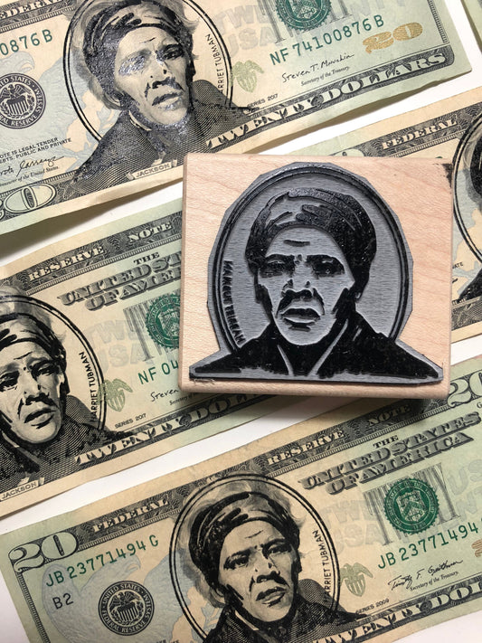 HARRIET TUBMAN Rubber Stamp for 20 Dollar Bill