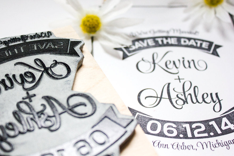 Save The Date Stamp, Wedding Invitation Stamp, DIY Wedding Stamp, Custom Rubber Stamp