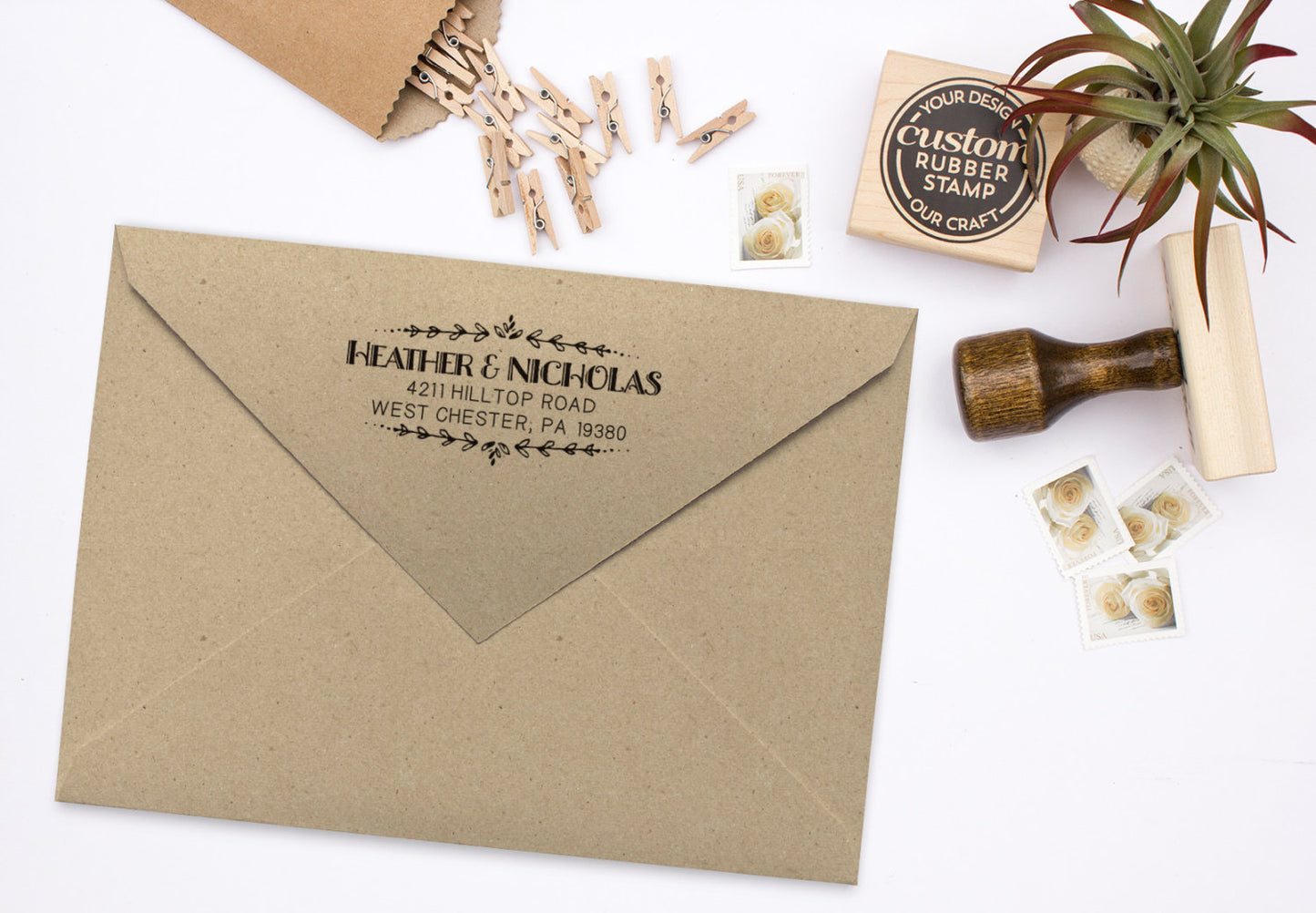 Wedding Invitation Stamp Suite. DIY Wedding Stamp, RSVP Stamp, Return Address Stamp, Custom Rubber Stamp Set.