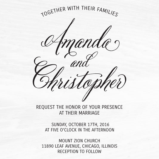 Calligraphy Wedding Invitation Suite