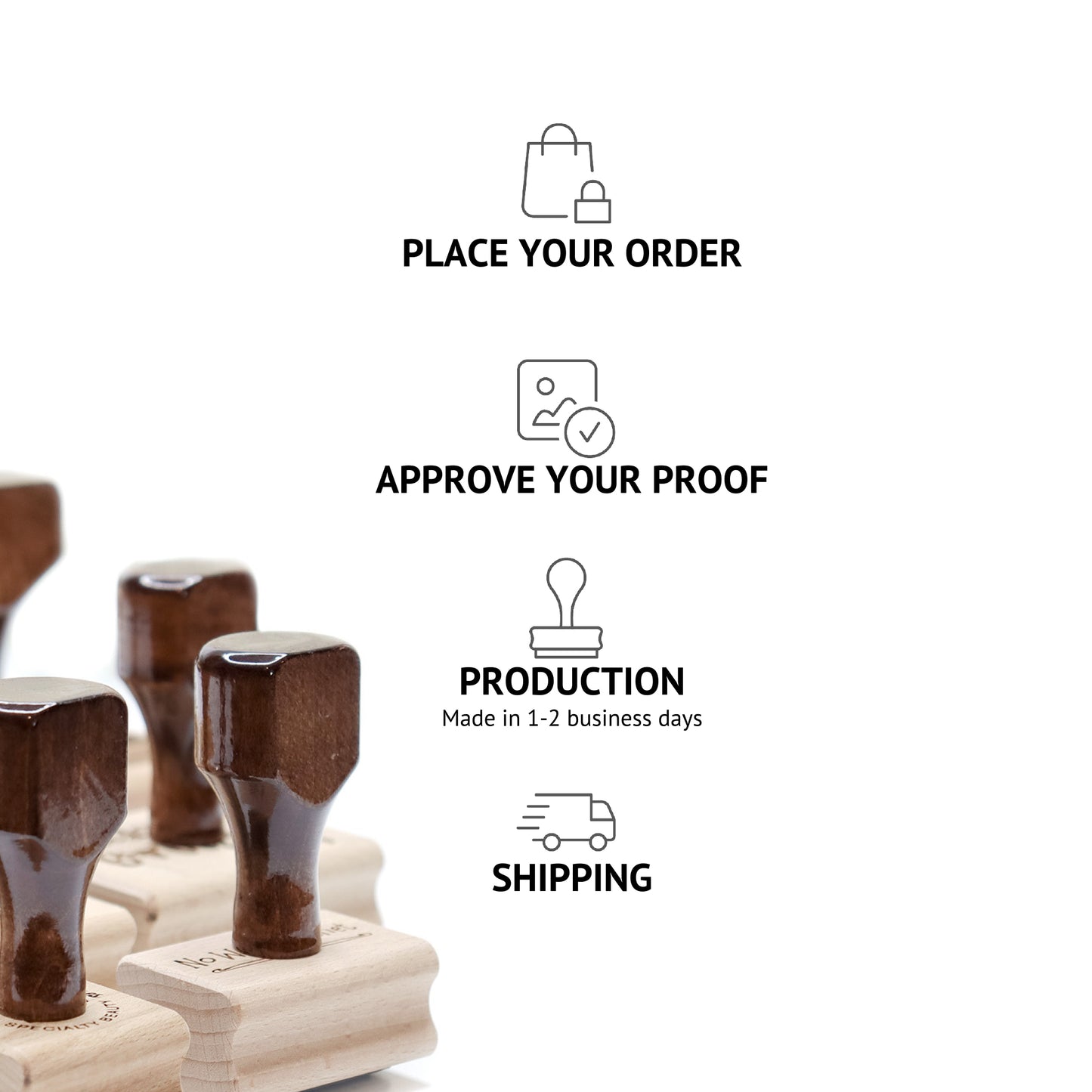 Signature Script Return Address Stamp (2.5 × 1 in) | Self-Inking & Wood