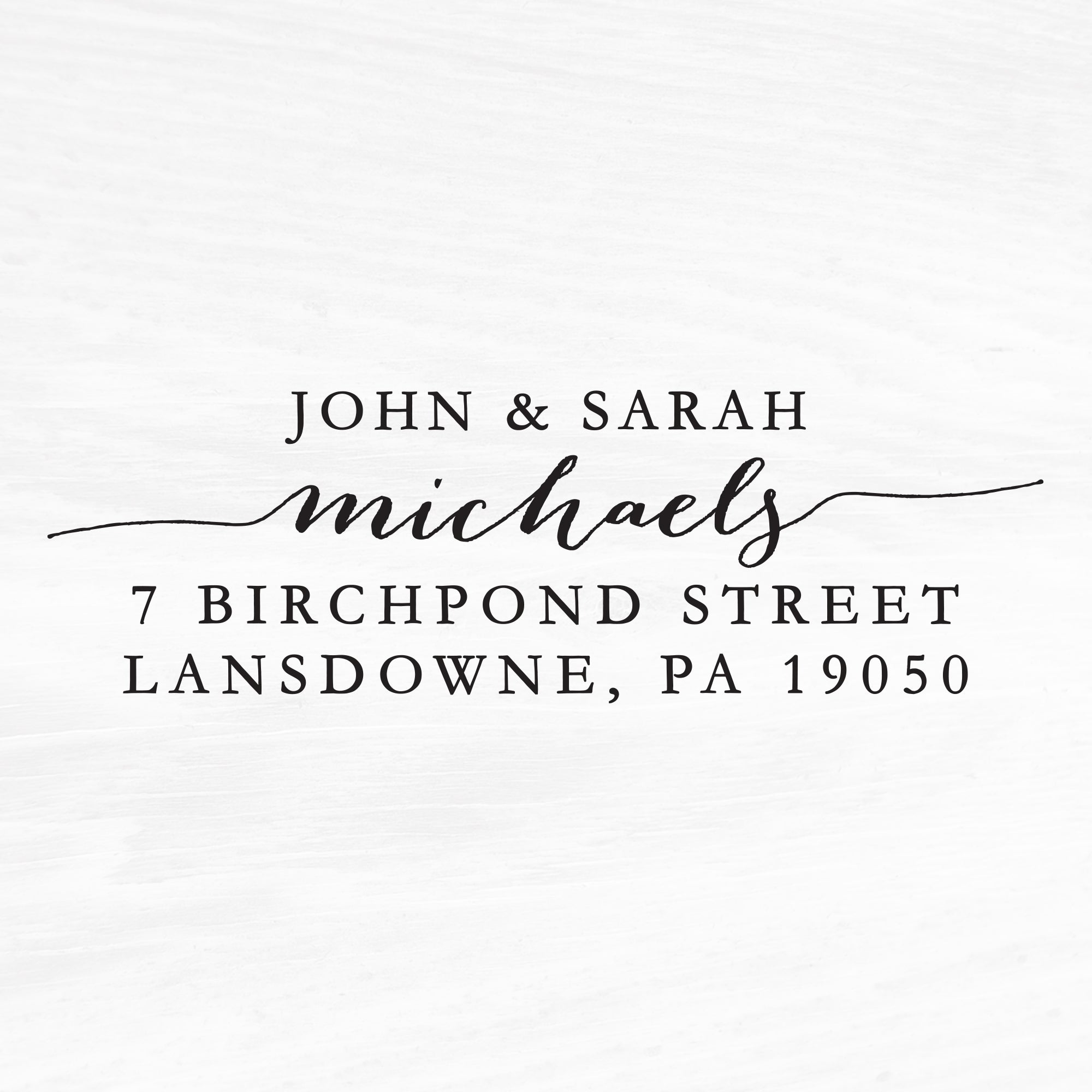 swoon hand-calligraphy return address rubber stamp