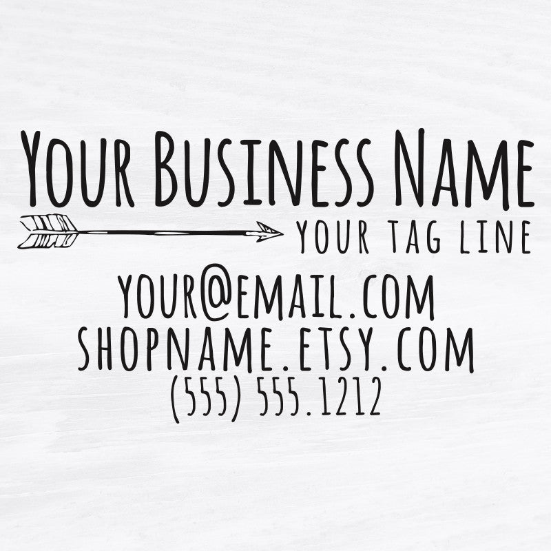 Rustic Arrow Business Card Stamp