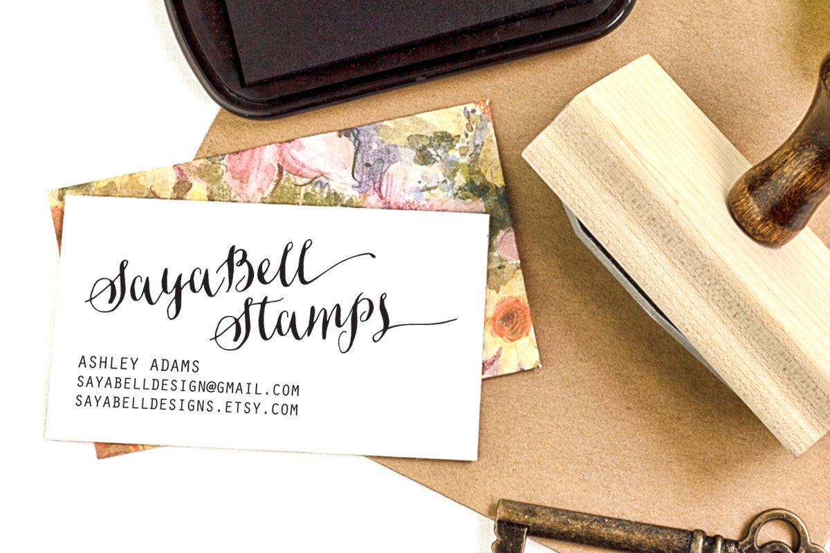 Handwritten Business Card Stamp