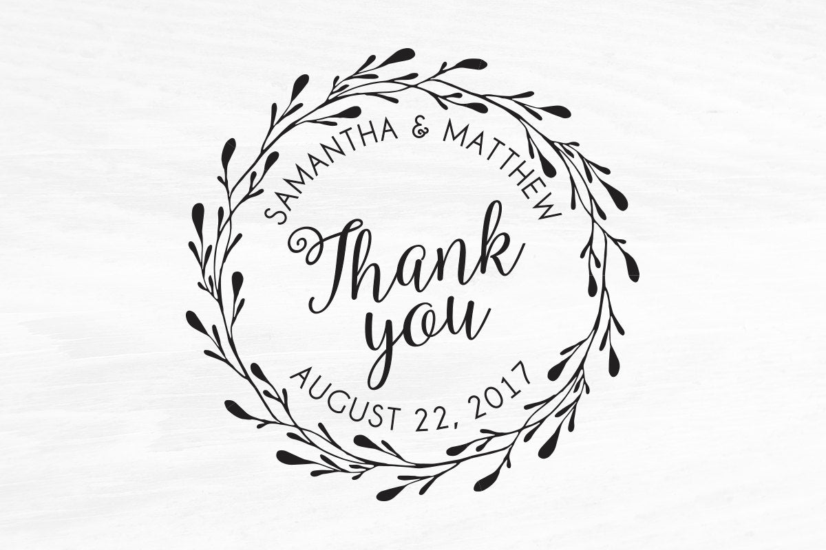 Wedding Stamp, Wedding Favors, Custom Rubber Stamp, DIY Wedding Stamp, Thank you Stamp. Custom Stamp 2x2in, 3x3in, or 4x4in - W10