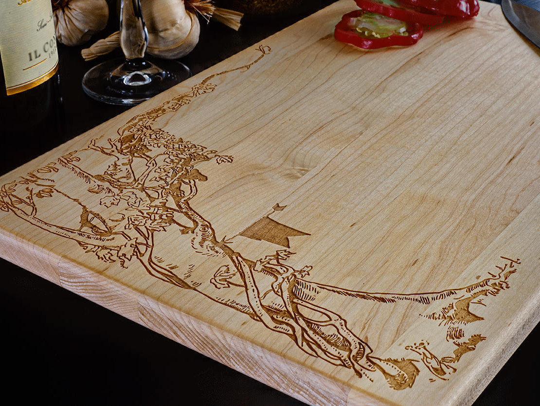 Custom Cutting Board, Personalized Cutting Board, Wedding Gift, Housewarming Gift, Engraved Wood Cutting Board, Fairy Tale Tree