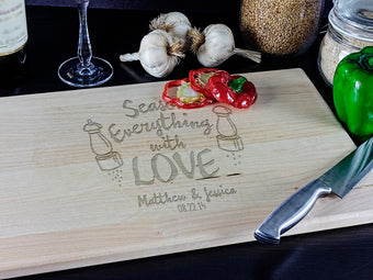 Custom Cutting Board, Personalized Cutting Board, Wedding Gift, Housewarming Gift, Engraved Wood Cutting Board, Season Everything