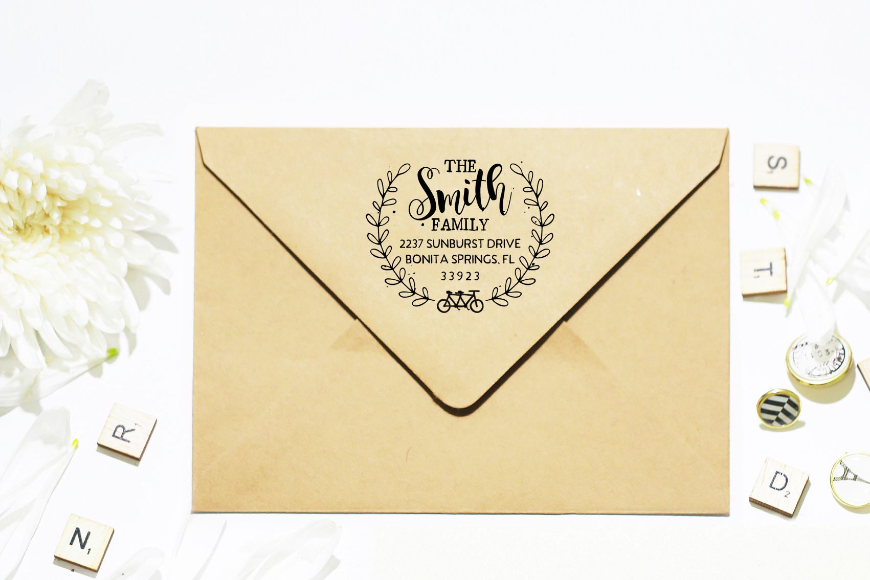 Return Address Stamp, Self Inking Address Stamp, Housewarming Gift, DIYer Gift, Wedding Gift. Custom Address Stamp 1.75" - A61