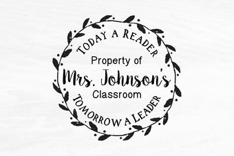 Personalized Library Stamp, Custom Rubber Stamp, Book Stamp, Teacher Stamp, Library Stamp 1.625in x 1.625in - L7