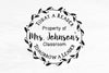 Personalized Library Stamp, Custom Rubber Stamp, Book Stamp, Teacher Stamp, Library Stamp 1.625in x 1.625in - L7