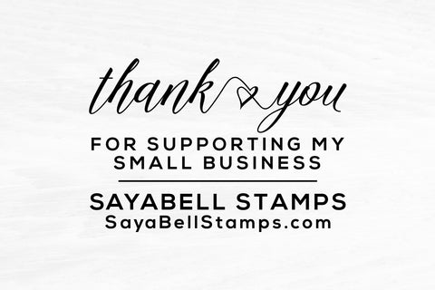 Support Small Business Thank You Stamp, Business Card Stamp - Custom Business Card or Etsy Shop Stamp, by Sayabell Stamps. 2x1.5" - B10