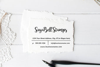 Business Card Stamp - Custom Business Card or Etsy Shop Stamp, Thank You Stamp, Custom Stamp by Sayabell Stamps. B8