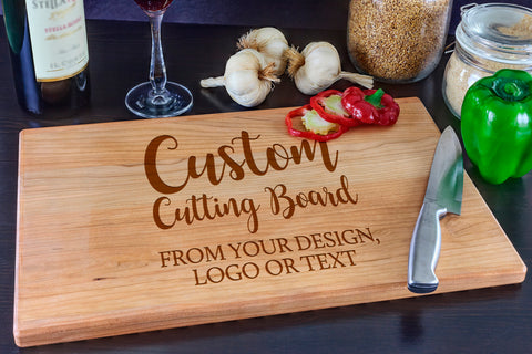 Custom Cutting Board - Your Logo, Photo, Recipe or Text. Closing Gift, Corporate Gifts, Client Gift, Appreciation Day Gift, Wedding Gift.