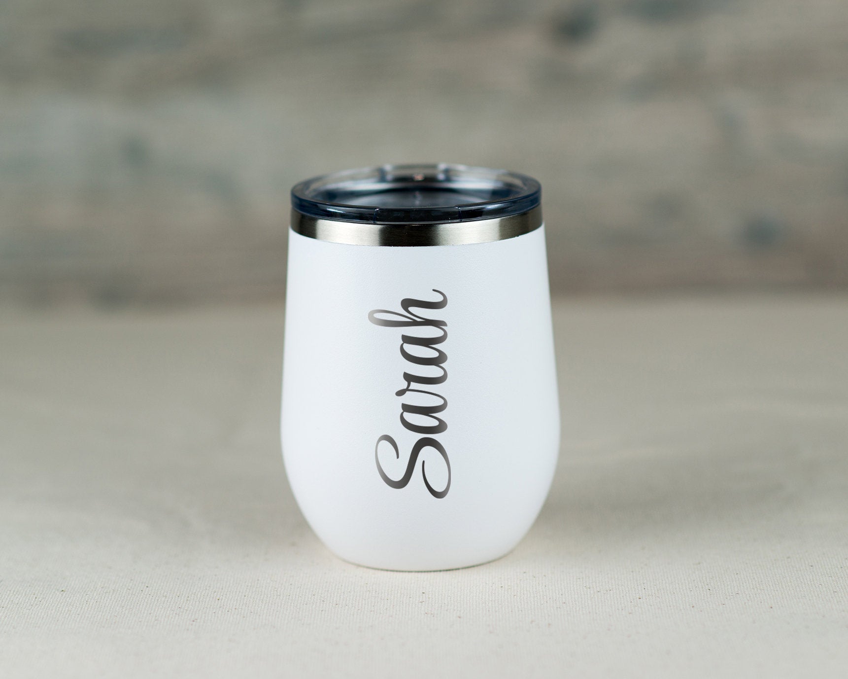 Custom Wine Tumbler — White Confetti Box