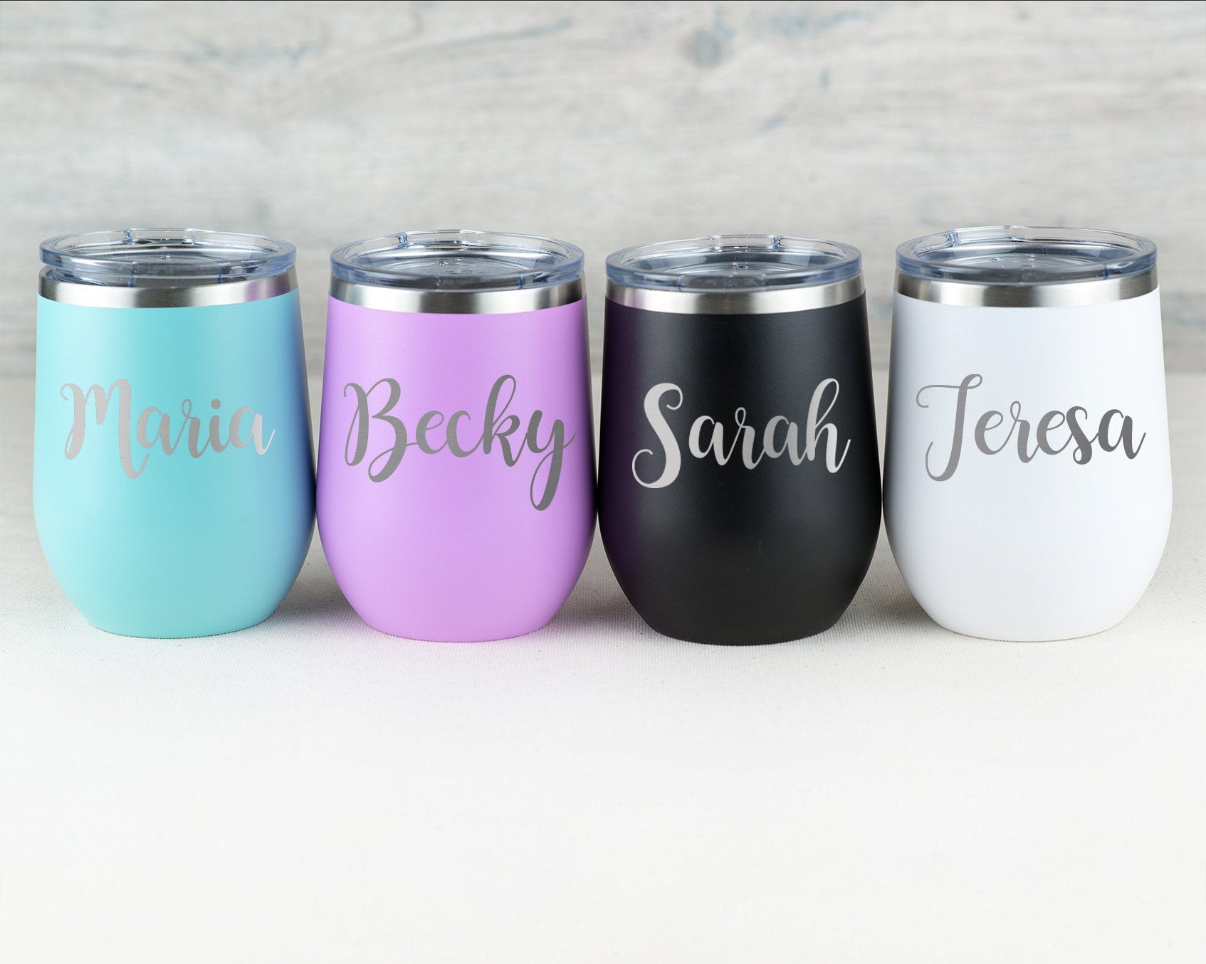 Personalized Wine Tumblers - Horizontal Text – SayaBell Stamps