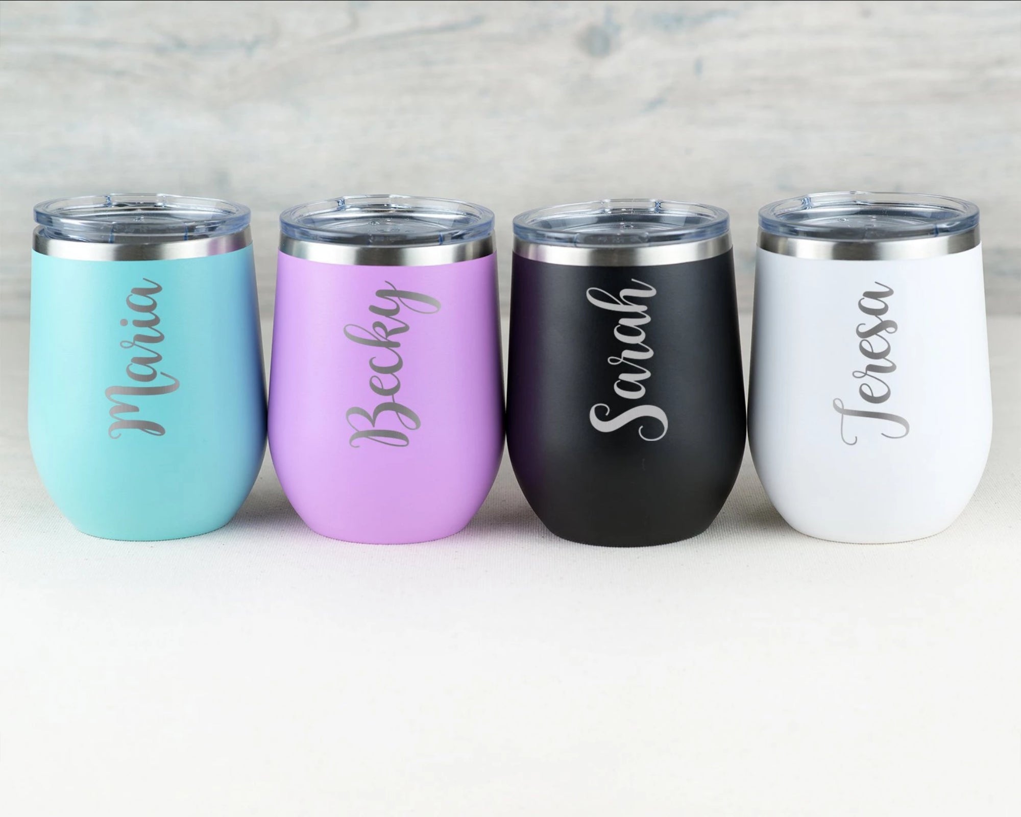 Custom Engraved 12 oz Insulated Stemless Wine Tumbler