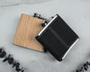Personalized Flask, Wood Flask, Black Flask, Groomsmen Gift, Custom Flask 6oz - F2
