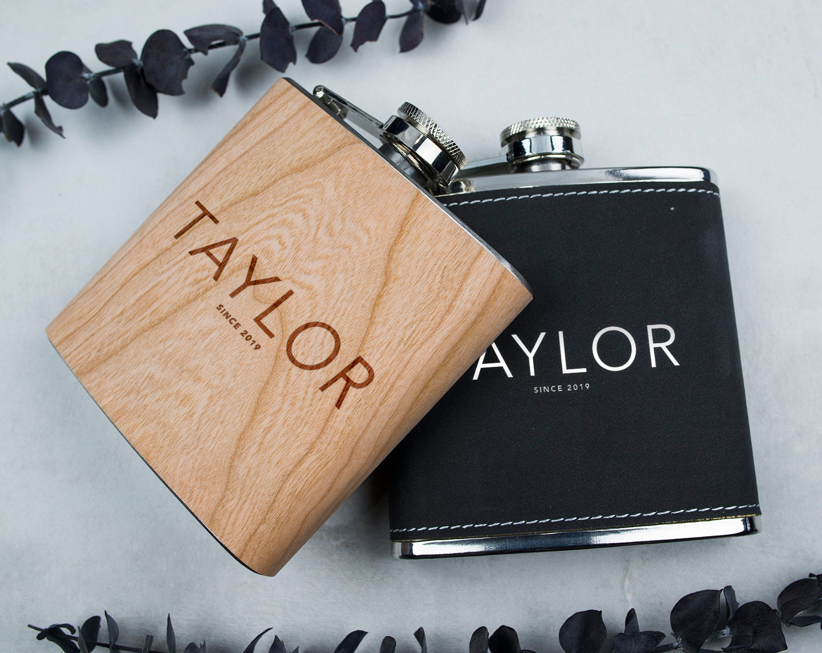 6oz. Wooden Flask