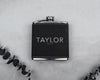 Personalized Flask, Wood Flask, Black Flask, Groomsmen Gift, Custom Flask 6oz - F2