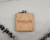 Personalized Flask, Wood Flask, Black Flask, Groomsmen Gift, Custom Flask 6oz - F2