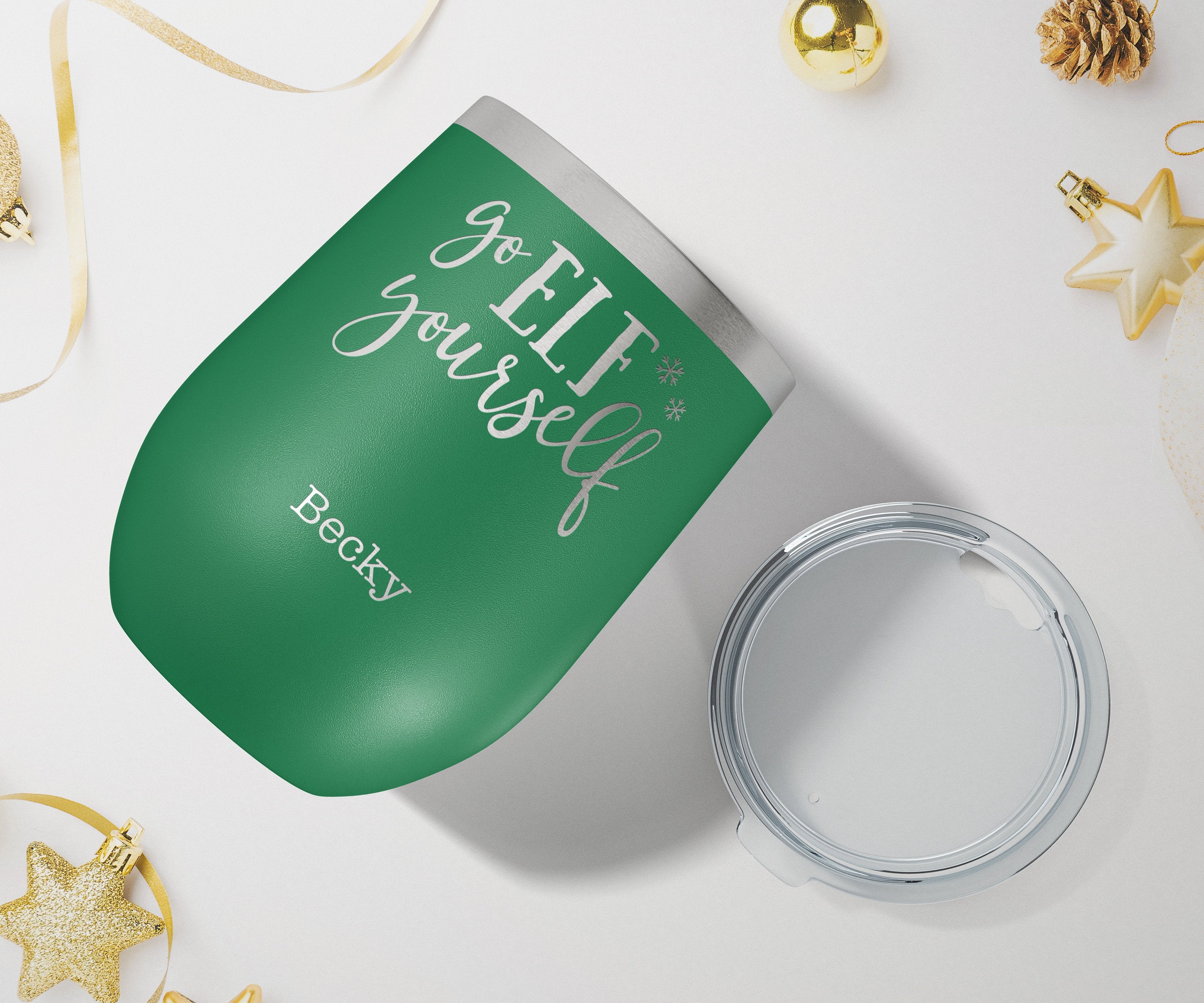 Personalized Wine Tumblers, Custom Christmas Gift, Holiday Party Gift, Office Christmas Gift, Funny Christmas Gift, Santa T6