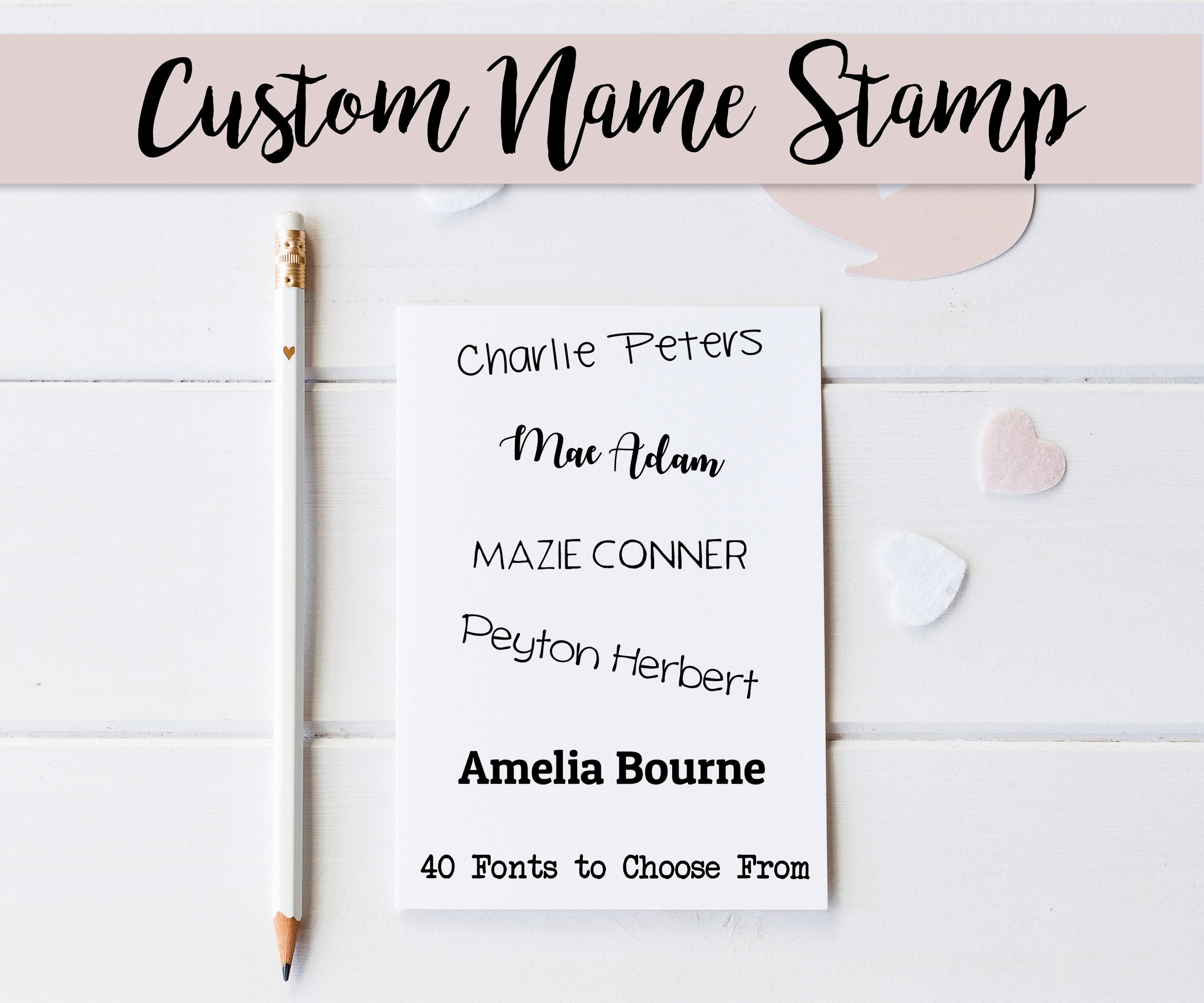 Custom Name Stamps up to 2.5x1, Signature Stamp. Personalized Stamp. –  SayaBell Stamps