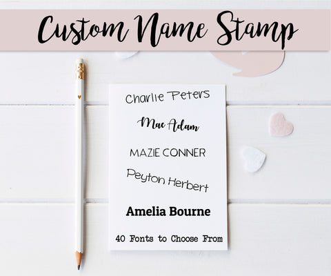 Custom Name Stamps up to 2.5x1", Signature Stamp. Personalized Stamp. Self-Inking or Wood Mounted