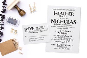 Wedding Invitation Stamp Suite. DIY Wedding Stamp, RSVP Stamp, Return Address Stamp, Custom Rubber Stamp Set.