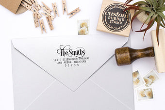 Return Address Stamp, Housewarming Gift, Script Address Stamp, DIYer Gift, Wedding Gift. Custom Address Stamp 2.5" x 1.5" - A8