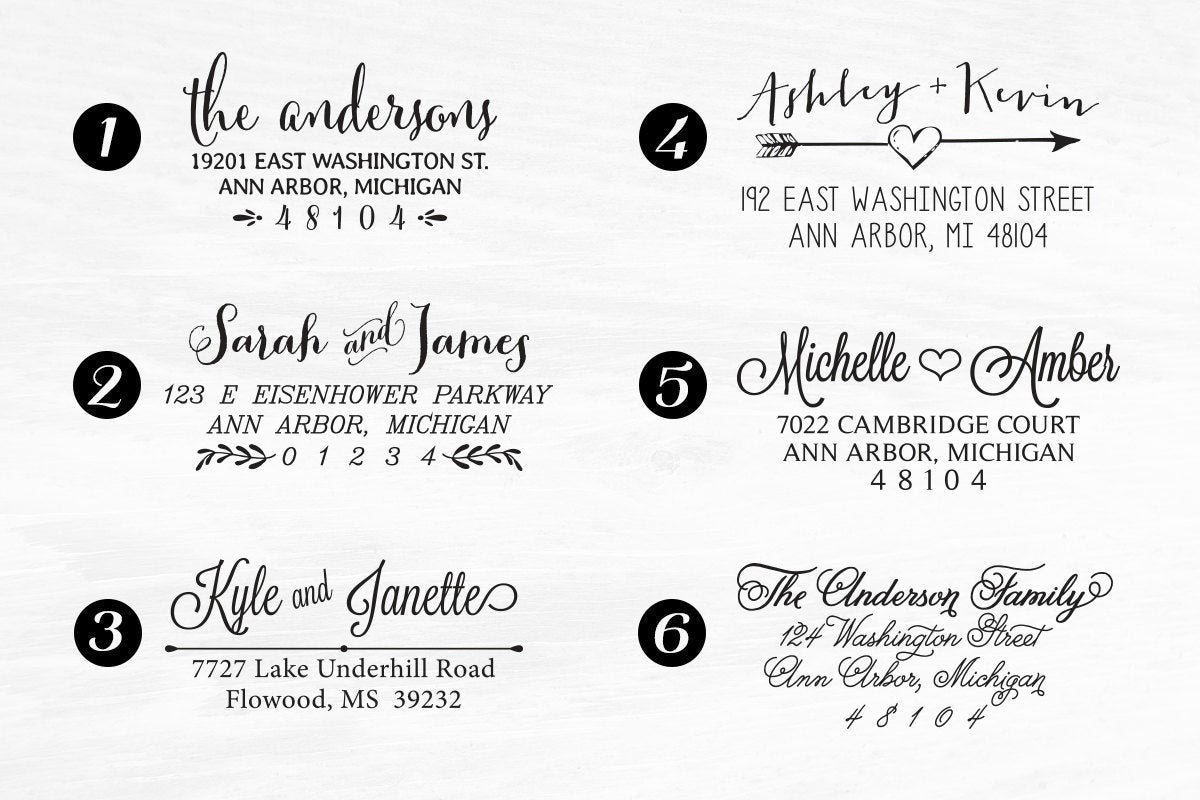 Return Address Stamp, Calligraphy Custom Stamp, Personalized Stamp