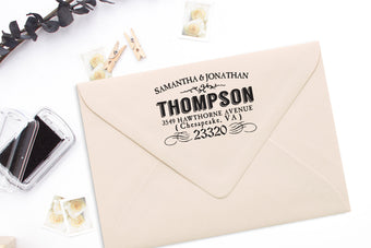 Return Address Stamp, Rubber Address Stamp, Housewarming Gift, DIYer Gift, Wedding Gift. Vintage Address Stamp 2