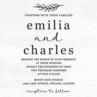 Leaf Wedding Invitation Suite
